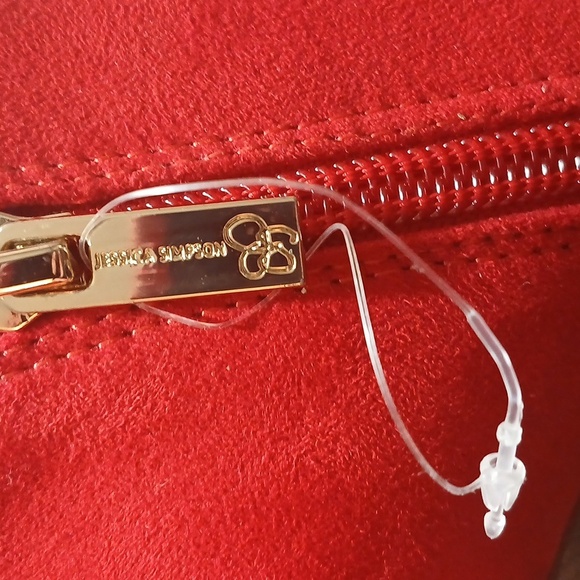 Jessica Simpson Averna Red Suede Ankle Boots Stiletto Heeled Booties size 7.5 - Picture 11 of 13